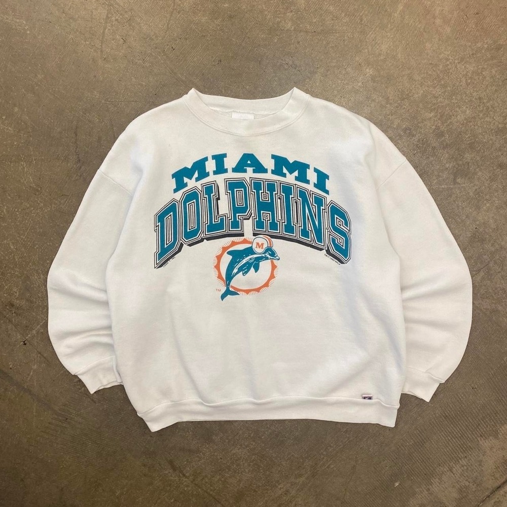 Vintage Miami Dolphins NFL Logo 7 90s Crewneck Sweatshirt Size Large